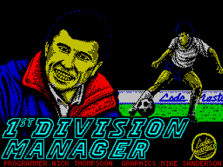 1st Division Manager title screen for ZX Spectrum